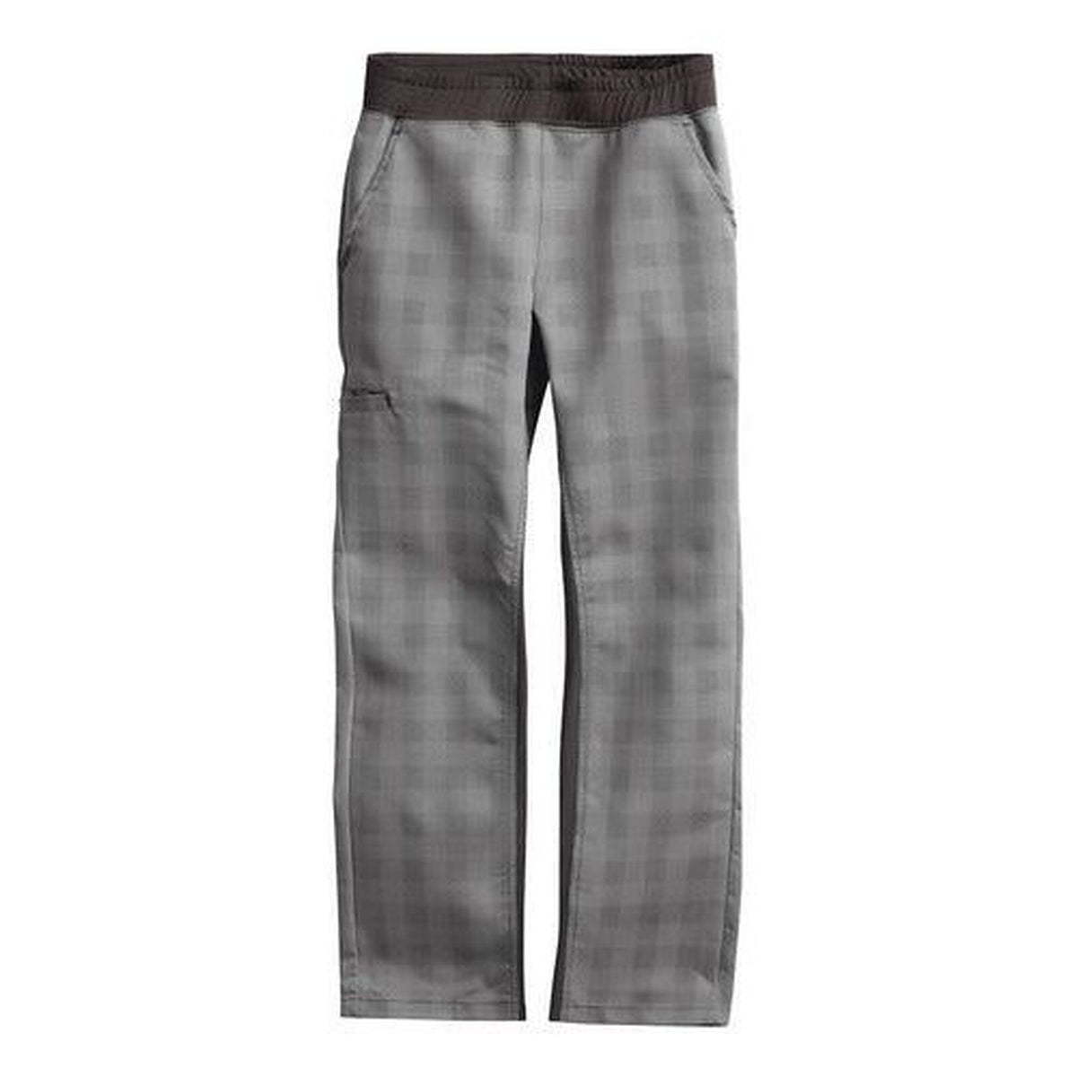 Pantalón de chef Red Kap 0P1W para mujer Cuadros Gris/Negro, detalle frontal del panel Airflow | color:cuadros-gris-negro