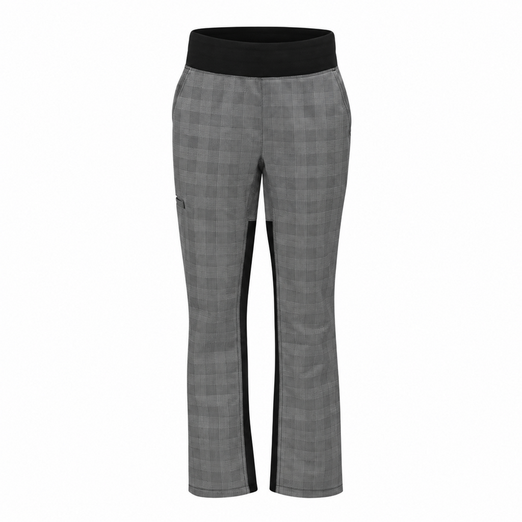 Pantalón de chef Red Kap 0P1W para mujer Cuadros Gris/Negro, vista frontal de la prenda