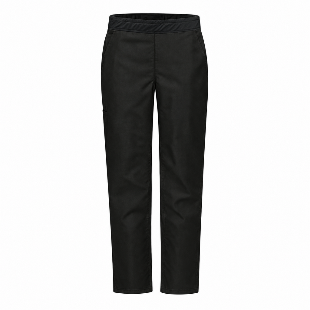 Pantalón de chef Red Kap 0P1W para mujer Negro, vista frontal de la prenda