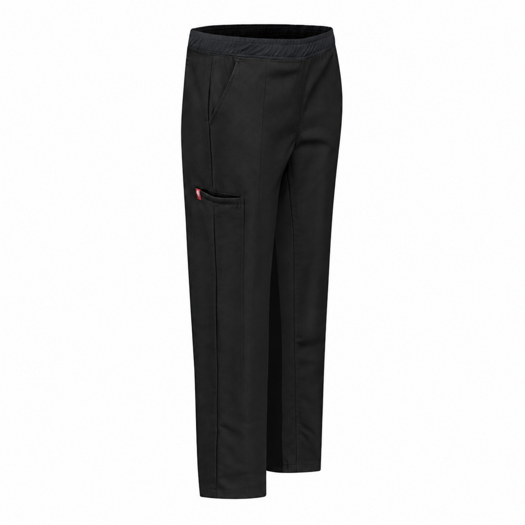 Pantalón de chef Red Kap 0P1W para mujer Negro, perfil derecho de la prenda