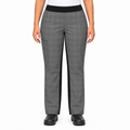Pantalón de chef Red Kap 0P1W para mujer Cuadros Gris/Negro, vista frontal en modelo de talla regular | color:cuadros-gris-negro