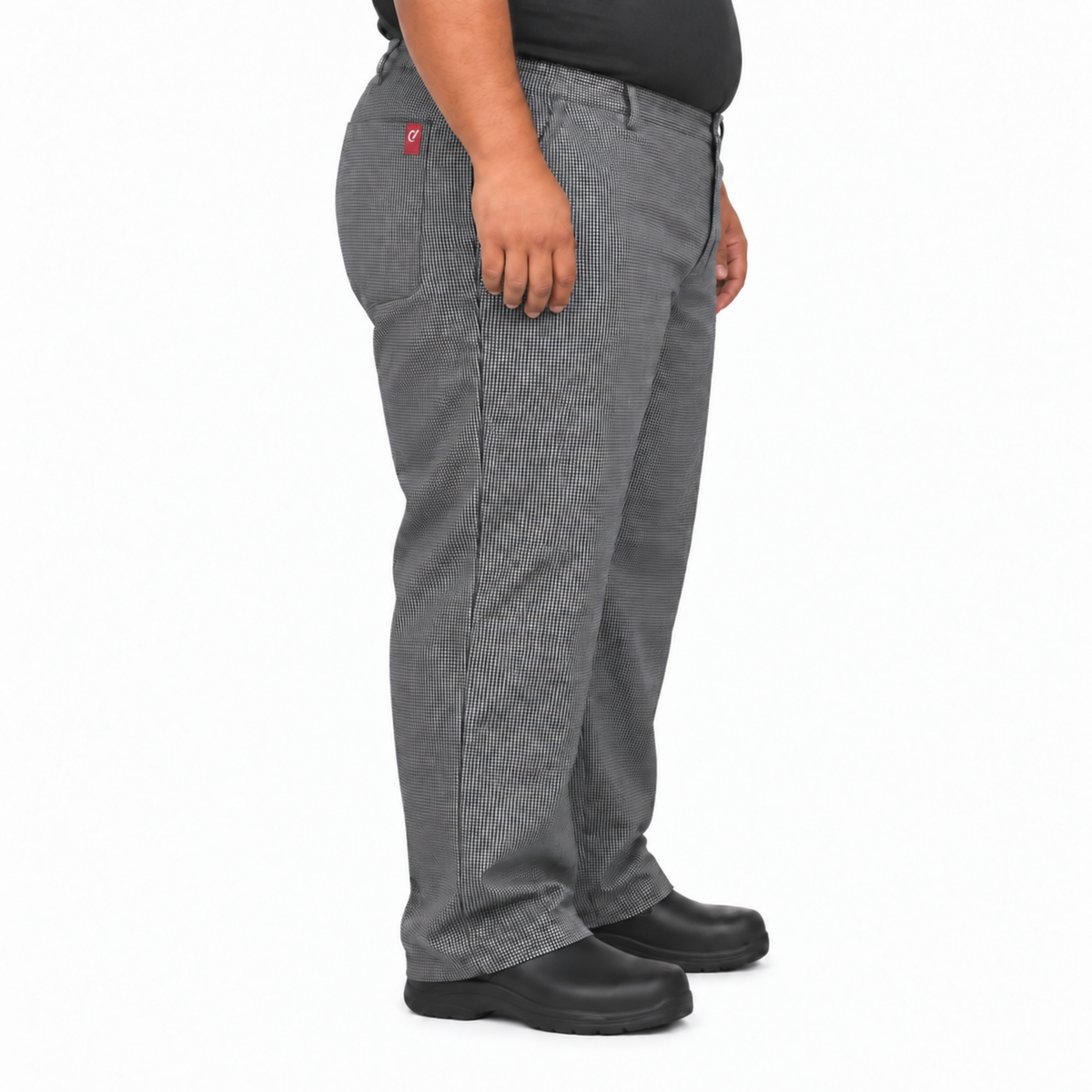 Pantalón chef Red Kap 2020 para hombre Mascota, perfil derecho con bolsa de parche y etiqueta | color:mascota