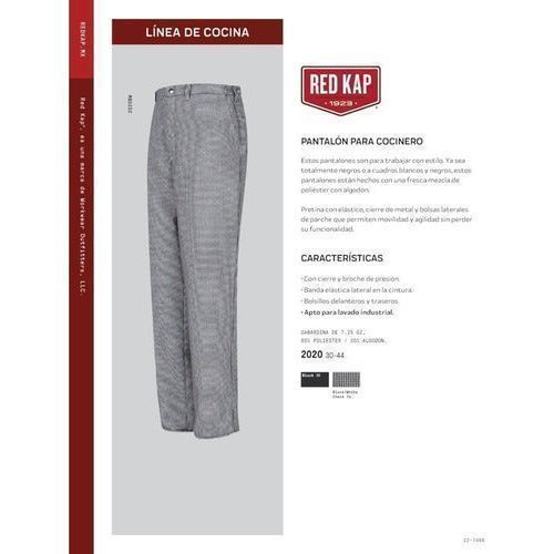 Red Kap 2020 Pantalón Chef Trabajo Cocina Durable Extras - Garufa Jeans