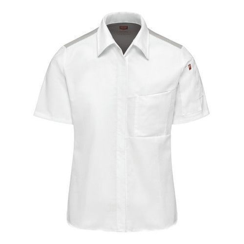 Blusa de cocina Red Kap 501W para mujer blanca, vista frontal de la prenda | color:blanca