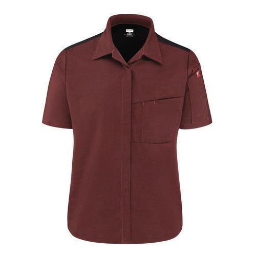 Blusa de cocina Red Kap 501W para mujer vino, vista frontal de la prenda | color:vino