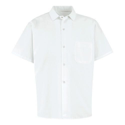 Camisa de cocina Red Kap 5020 para hombre blanca, vista frontal de la prenda