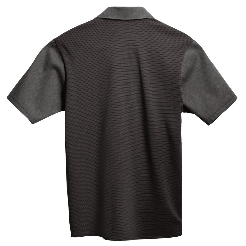Camisa de cocina Red Kap 502M para hombre gris Oxford, vista posterior secundaria de la prenda