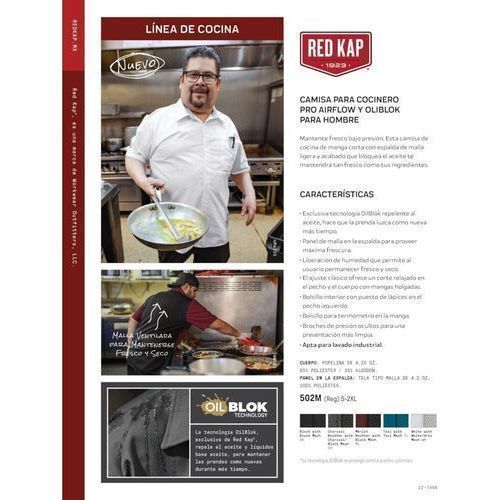 Red Kap 502m Camisa Cocina Manga Corta Repelente Aceite - Garufa Jeans
