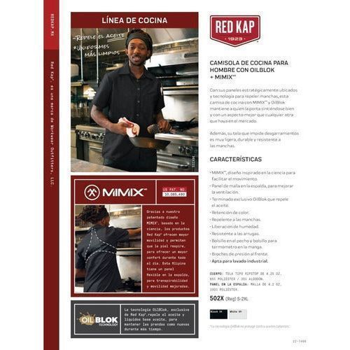 Red Kap 502x Camisa Cocina Chef Fresca Repelente Aceite - Garufa Jeans