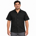 Camisa de cocina Red Kap 502X para hombre negra, vista frontal en modelo | color:negra