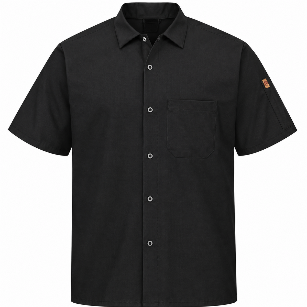Camisa de cocina Red Kap 502X para hombre negra, vista frontal de la prenda | color:negra