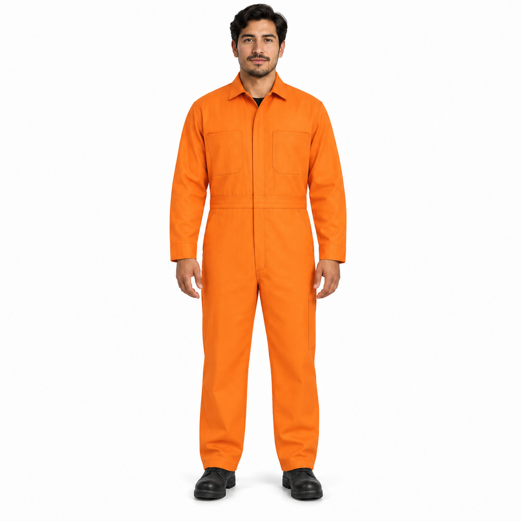 Overol Red Kap CC14 para hombre Naranja, vista frontal con modelo