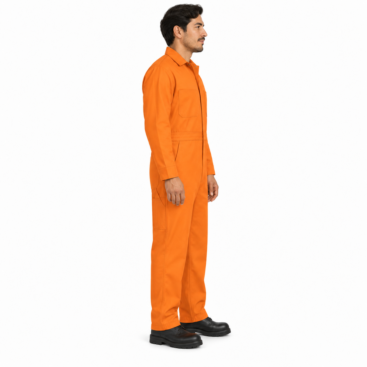 Overol Red Kap CC14 para hombre Naranja, perfil derecho con modelo | color:naranja