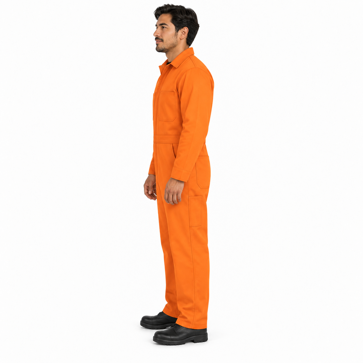 Overol Red Kap CC14 para hombre Naranja, perfil izquierdo con modelo | color:naranja