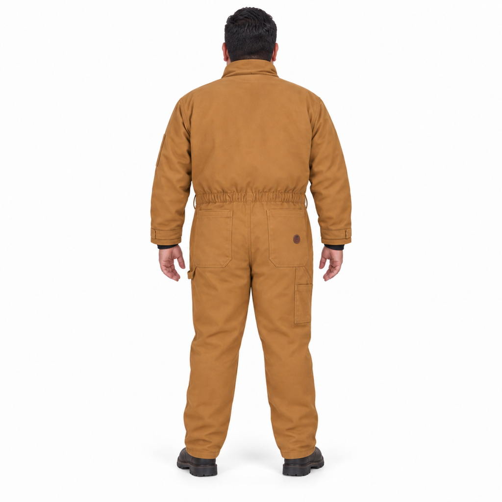 Overol térmico Red Kap CD32 para hombre Brown Duck, vista posterior con modelo