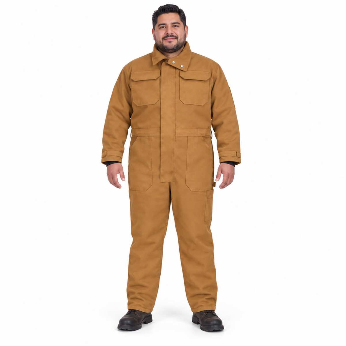Overol térmico Red Kap CD32 para hombre Brown Duck, vista frontal con modelo | color:brown-duck