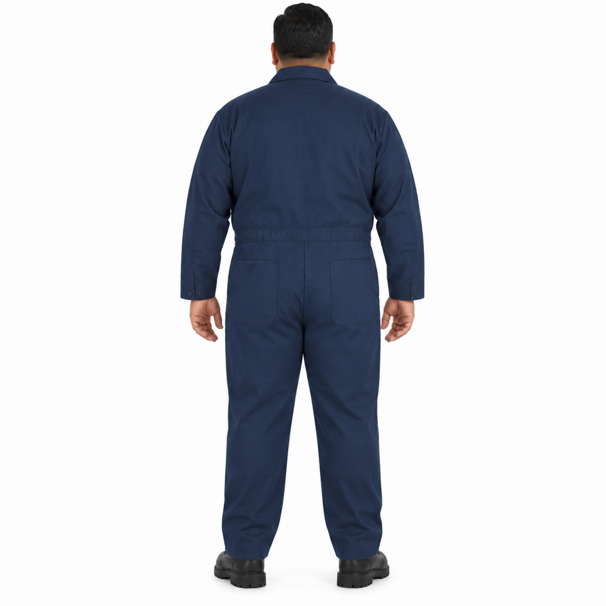 Overol ligero Red Kap CP30 para hombre Azul Marino, vista posterior con modelo de talla extra | color:azul-marino