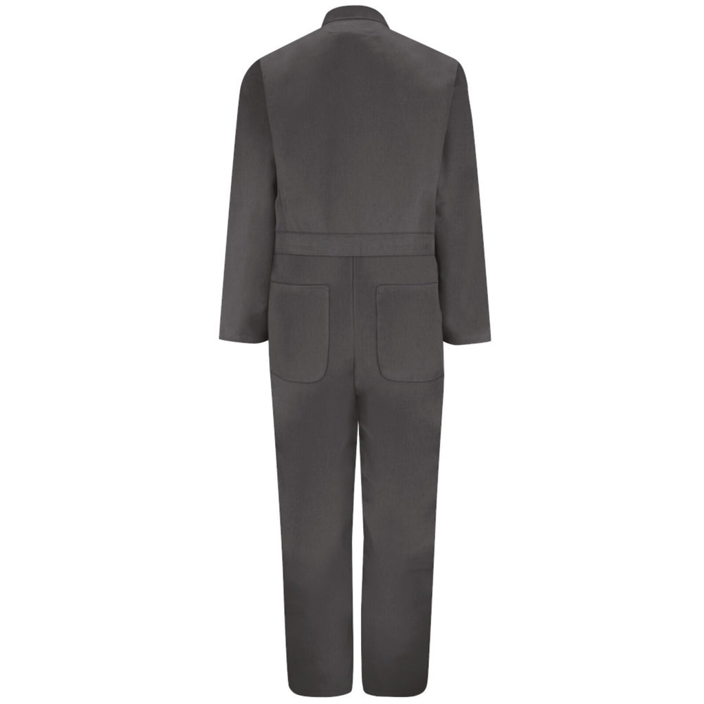 Overol de gabardina Red Kap CT10 gris Oxford, prenda sola vista posterior