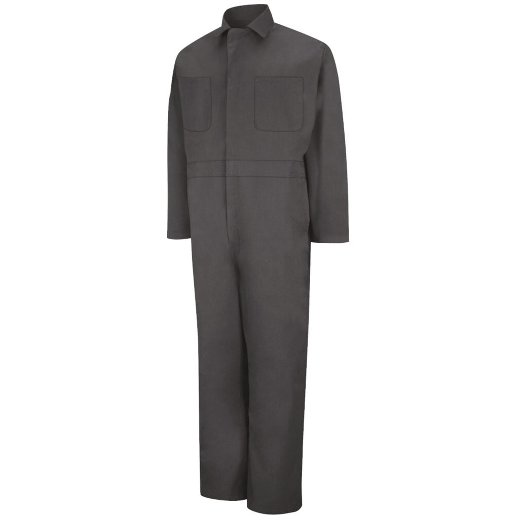 Overol de gabardina Red Kap CT10 gris Oxford, prenda sola vista frontal