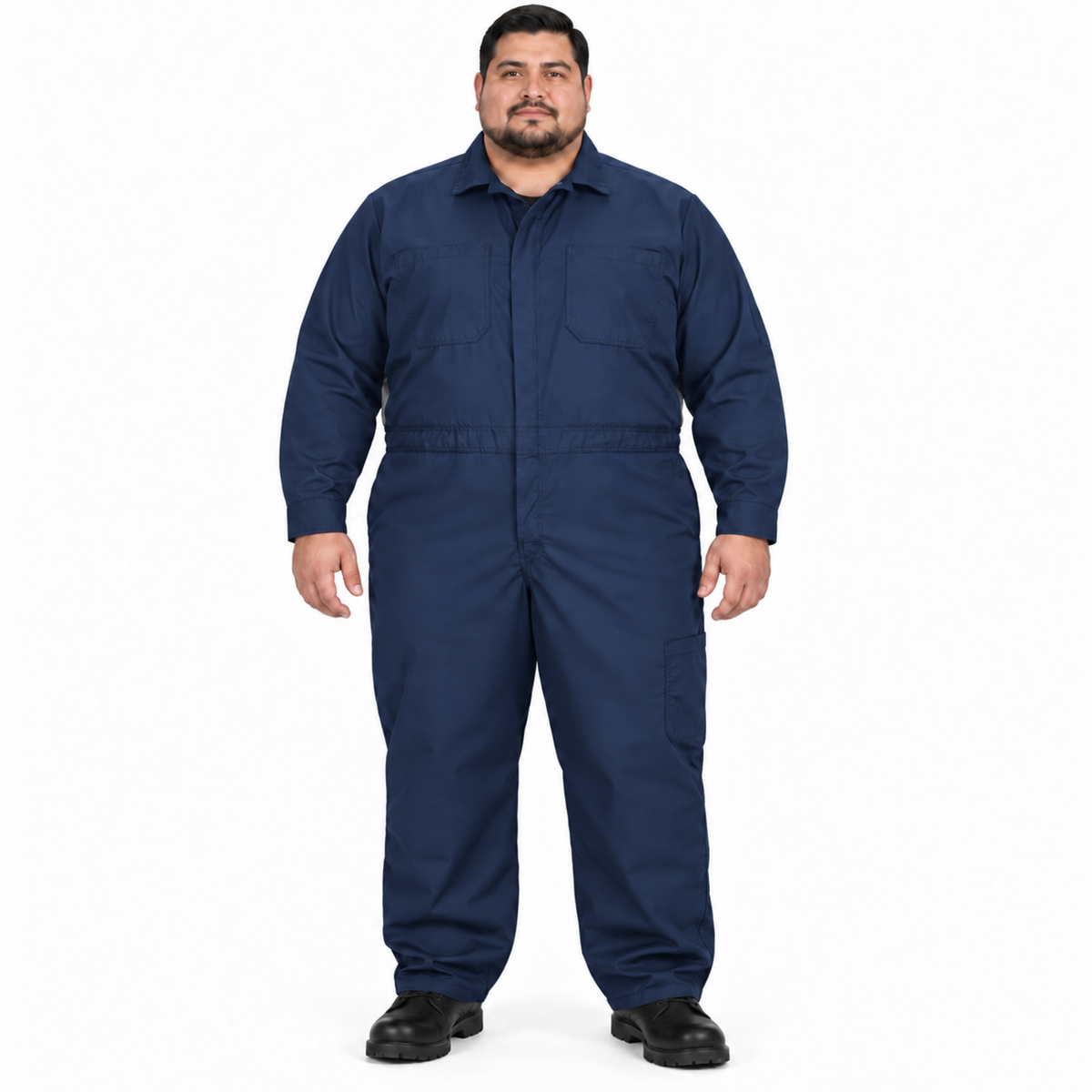 Overol Red Kap CY34 OilBlok para hombre talla 3XL azul marino con gris Oxford, vista frontal con modelo | color:azul-marino-gris-oxford