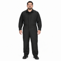Overol Red Kap CY34 OilBlok para hombre negro con gris Oxford, vista frontal con modelo | color:negro-gris-oxford