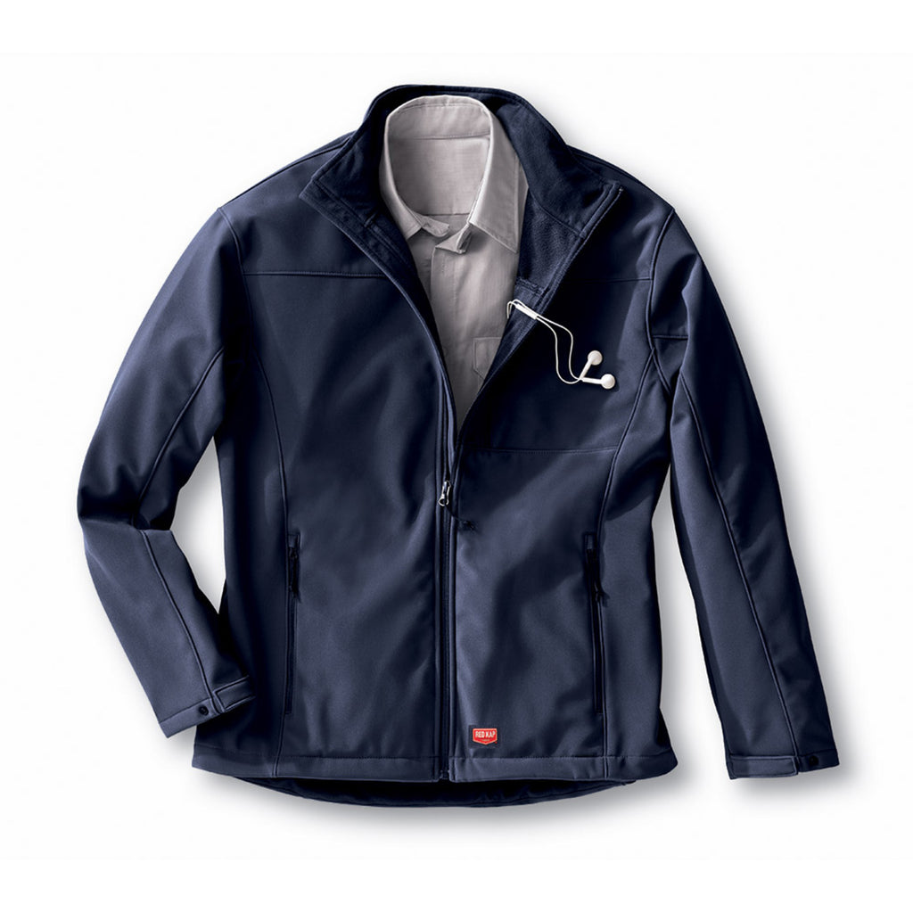 Red Kap JP68 chamarra softshell para hombre color azul marino, detalle de prenda