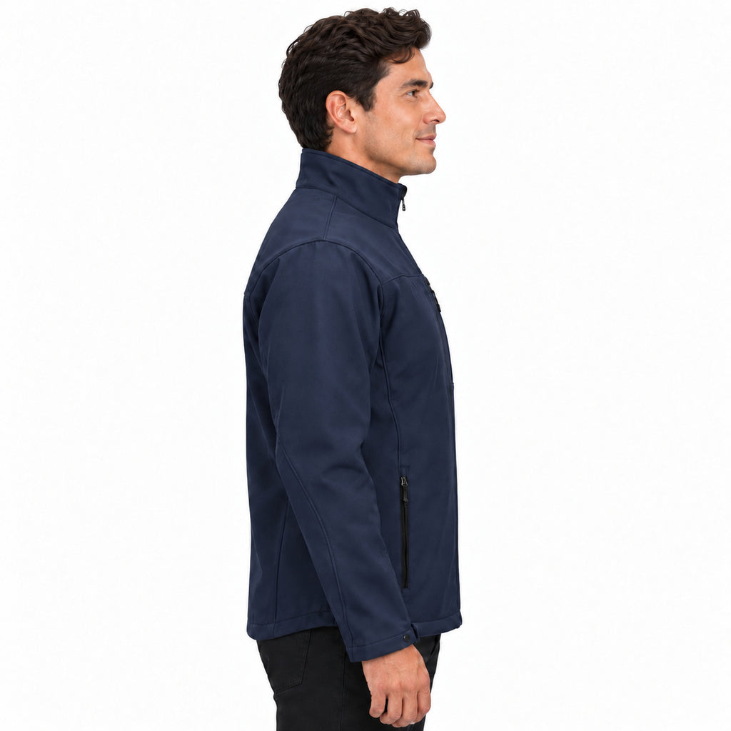 Red Kap JP68 chamarra softshell para hombre color azul marino, perfil derecho con modelo