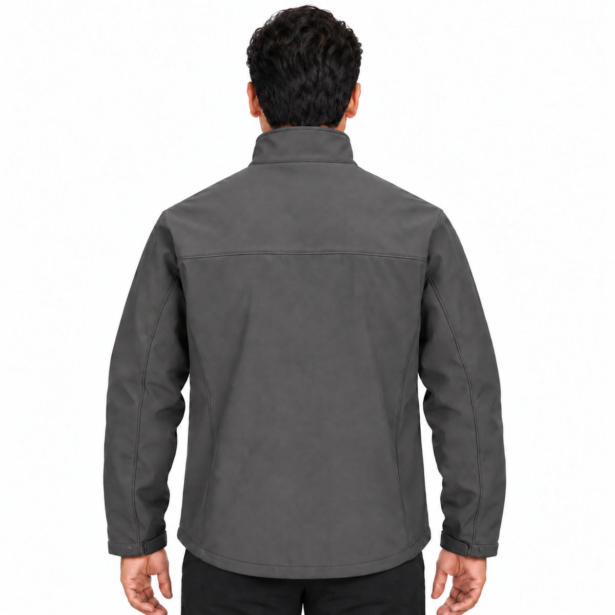 Red Kap JP68 chamarra softshell para hombre color gris Oxford, vista posterior con modelo | color:gris-oxford