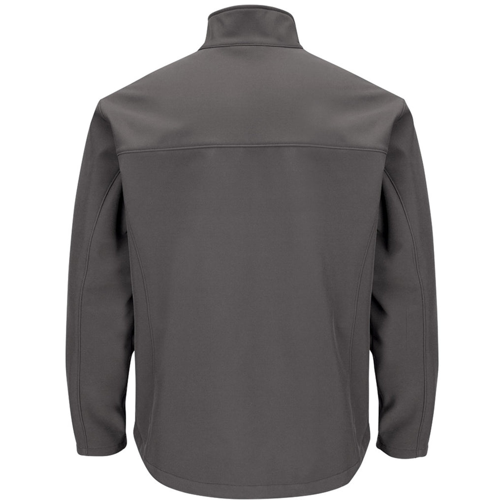 Red Kap JP68 chamarra softshell para hombre color gris Oxford, vista posterior de producto