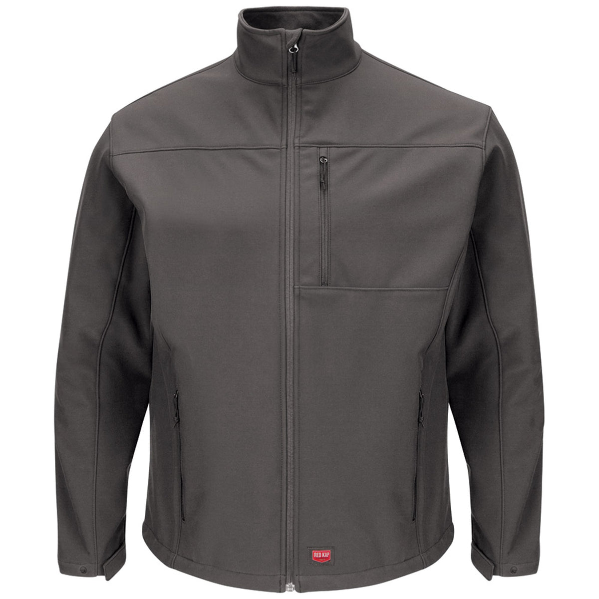 Red Kap JP68 chamarra softshell para hombre color gris Oxford, vista frontal de producto | color:gris-oxford
