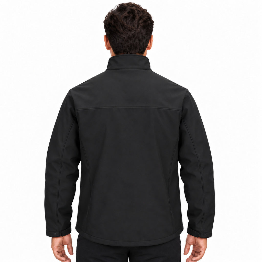 Red Kap JP68 chamarra softshell para hombre color negra, vista posterior con modelo