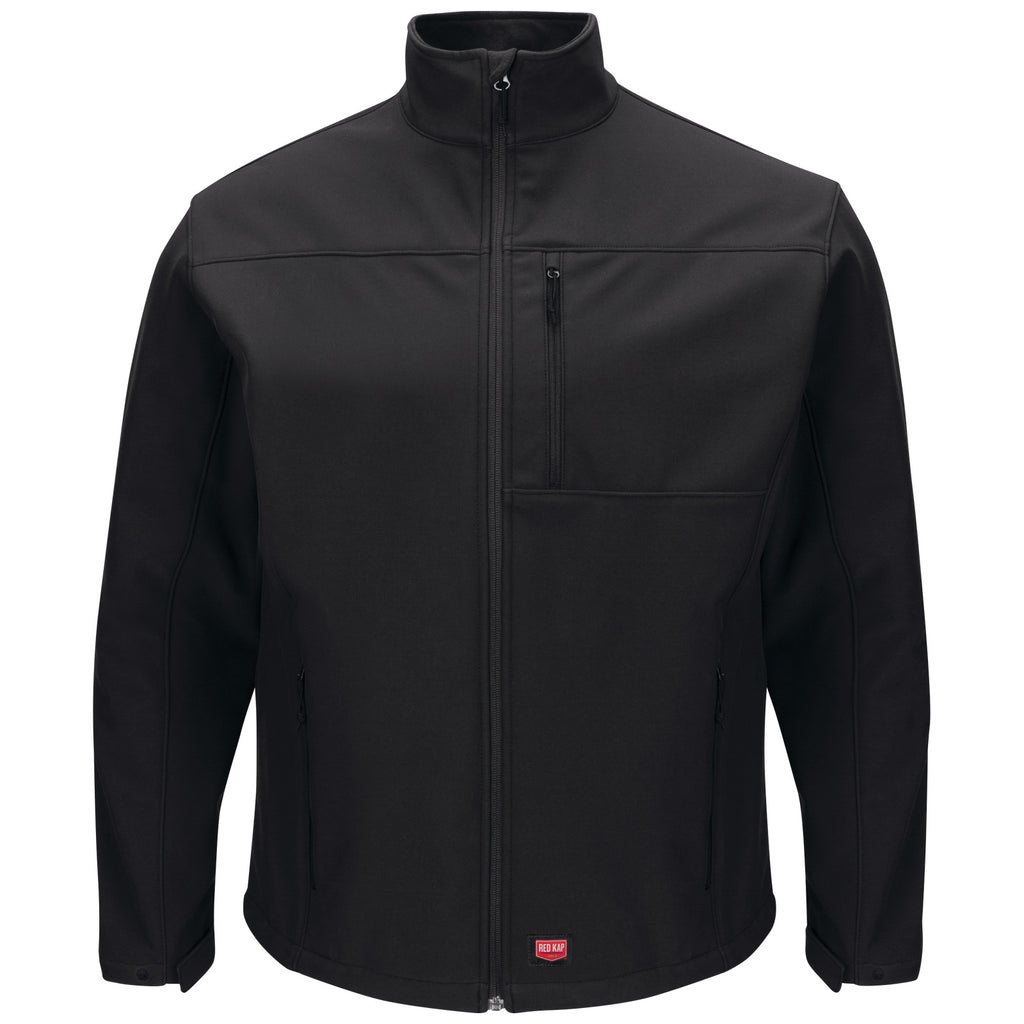 Chamarra softshell Red Kap JP68 para hombre talla extra negra, vista frontal de la prenda