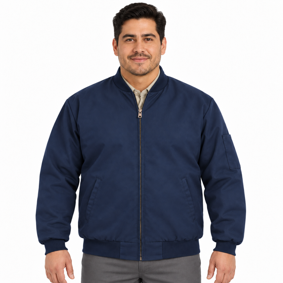Chamarra de trabajo Red Kap JT36 para hombre azul marino, vista frontal en modelo de talla regular | color:azul-marino