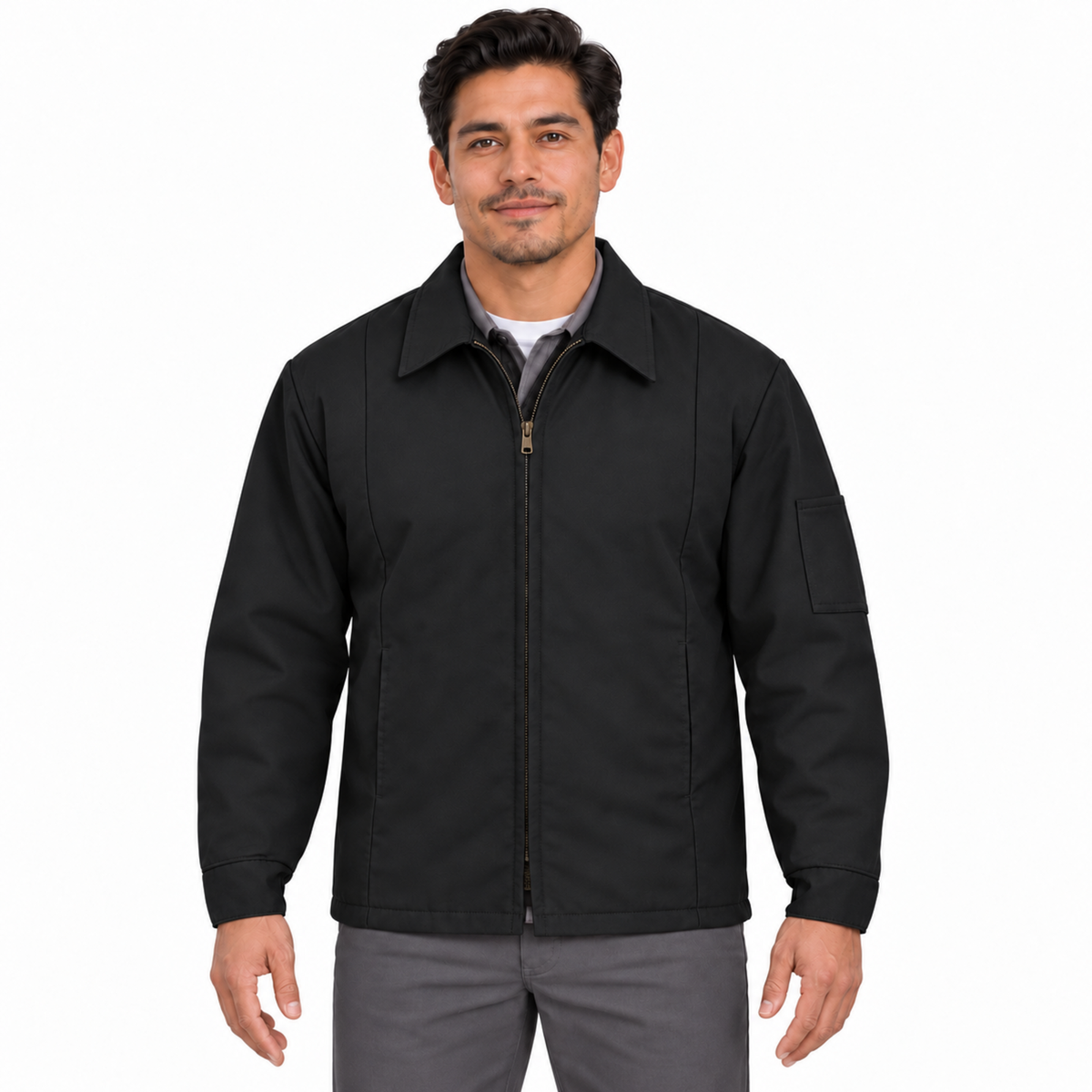 Chamarra de trabajo Red Kap JT50 para hombre Negra, vista frontal | color:negra