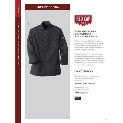 Red Kap Kt76 Filipina Chef Cocina Manga Larga Básica Durable - Garufa Jeans