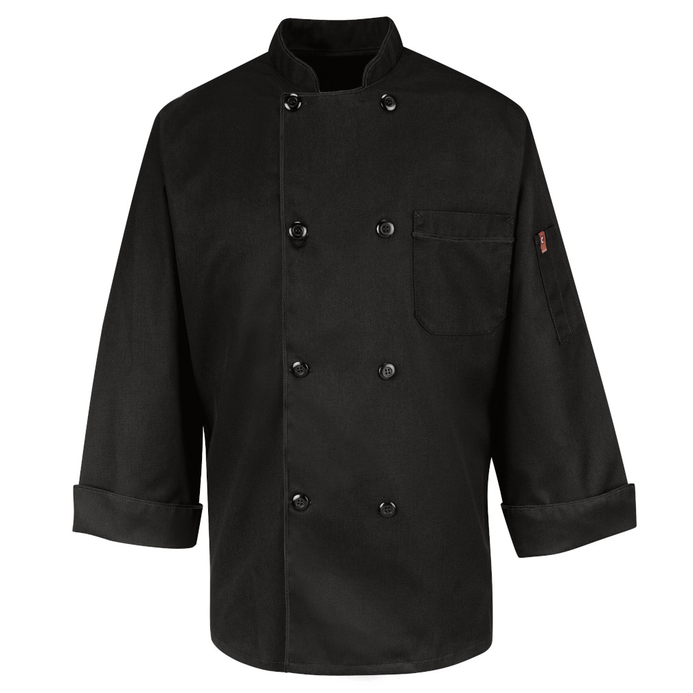 Filipina de chef Red Kap KT76 negra para hombre, vista frontal del producto | color:negra