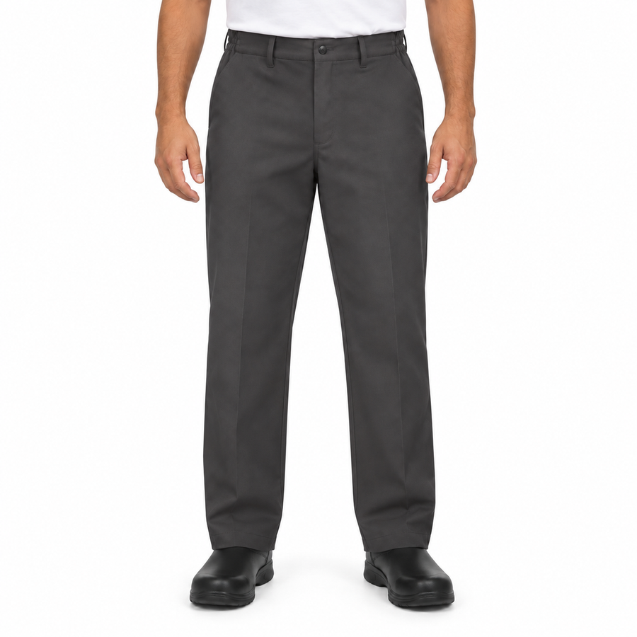 Red Kap PC20 pantalón de trabajo para hombre en Gris Oxford, modelo, vista frontal | color:gris-oxford