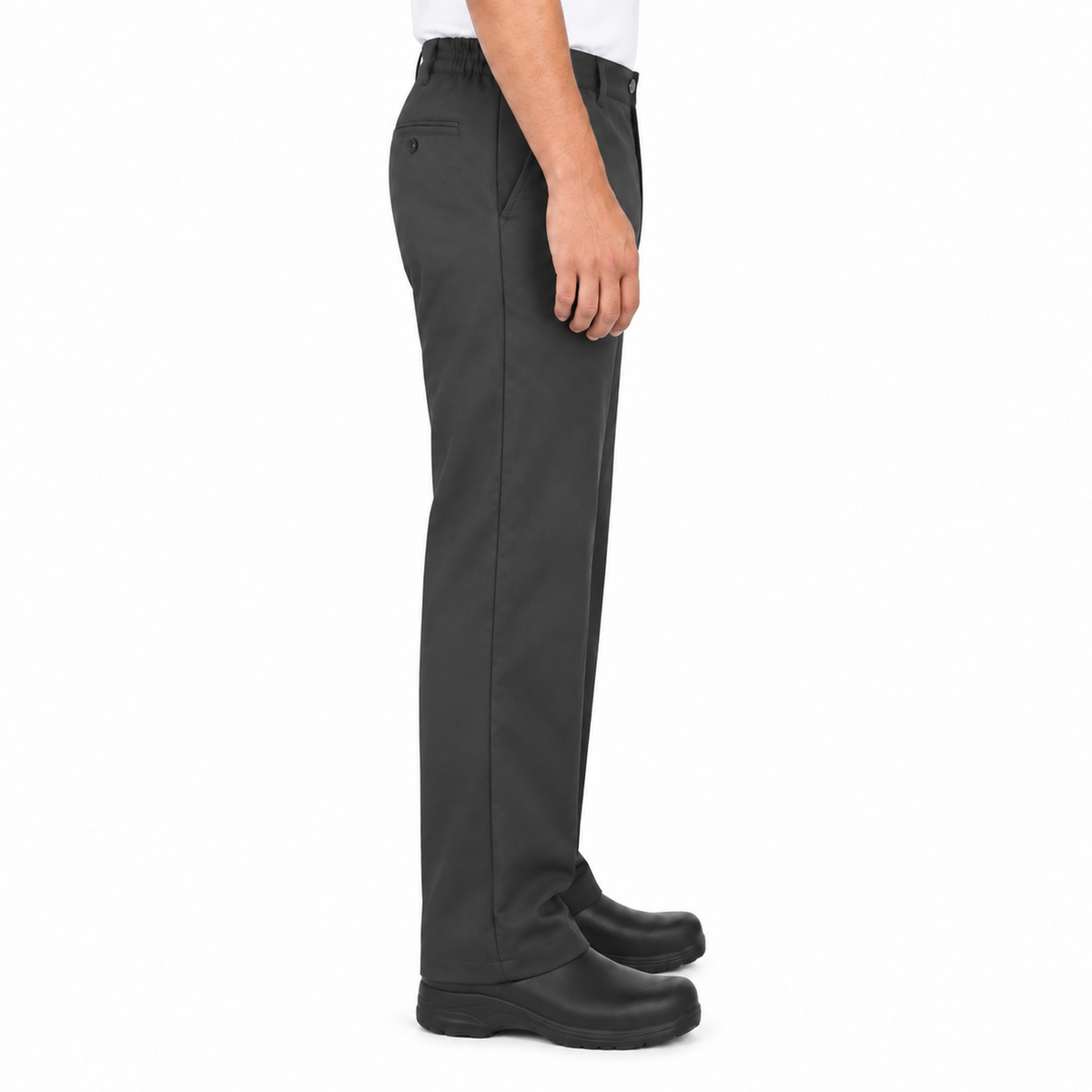 Red Kap PC20 pantalón de trabajo para hombre en Gris Oxford, modelo, perfil derecho | color:gris-oxford