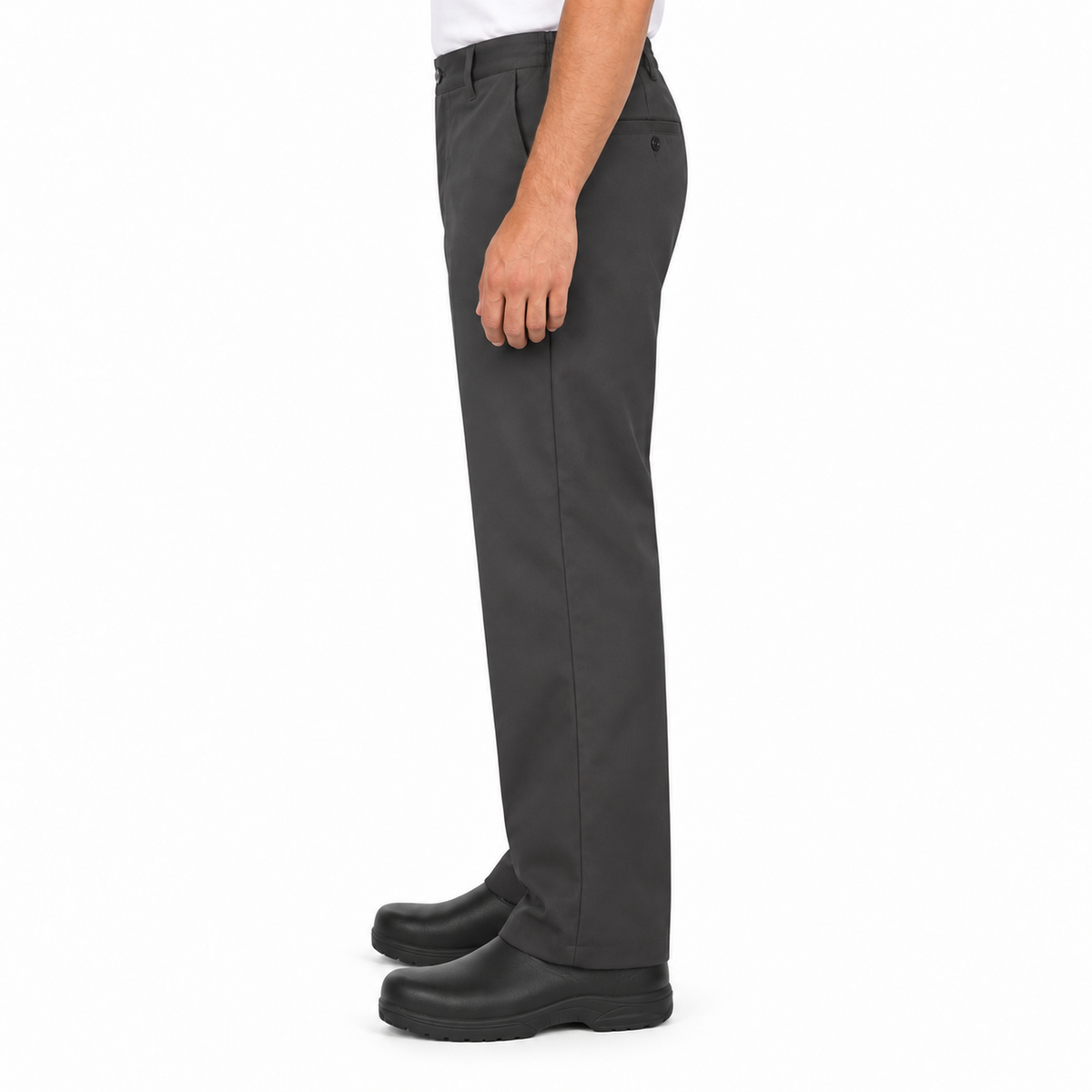 Red Kap PC20 pantalón de trabajo para hombre en Gris Oxford, modelo, perfil izquierdo | color:gris-oxford