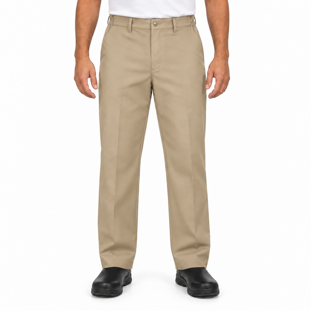Red Kap PC20 pantalón de trabajo para hombre en Khaki, modelo, vista frontal | color:khaki