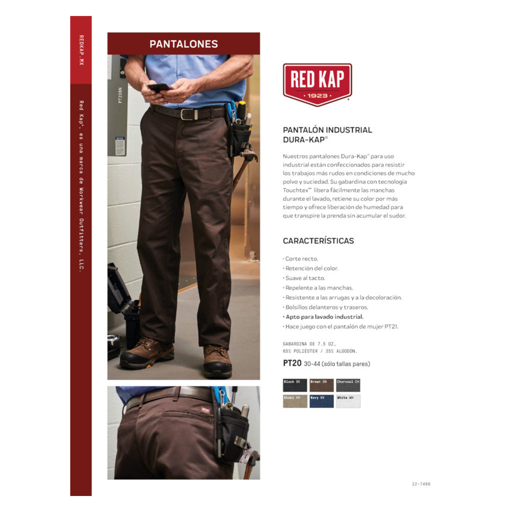 Ficha técnica Red Kap PT20 pantalón de trabajo para hombre