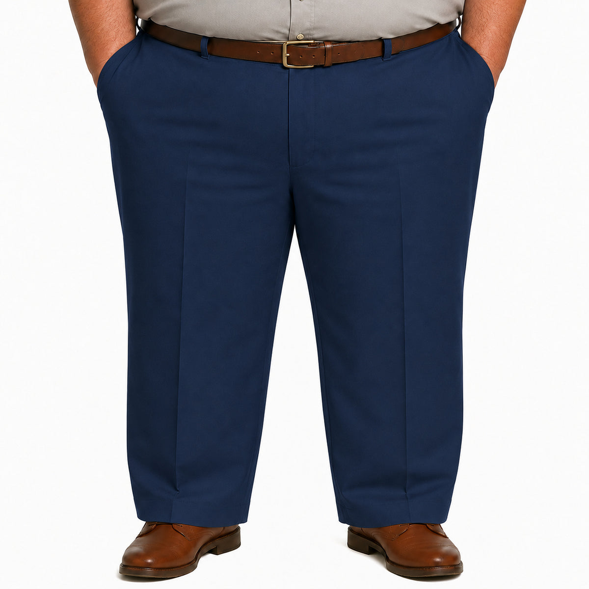 Pantalón industrial Red Kap PT20 para hombre en tallas extras, vista frontal, color Azul marino | color:azul-marino