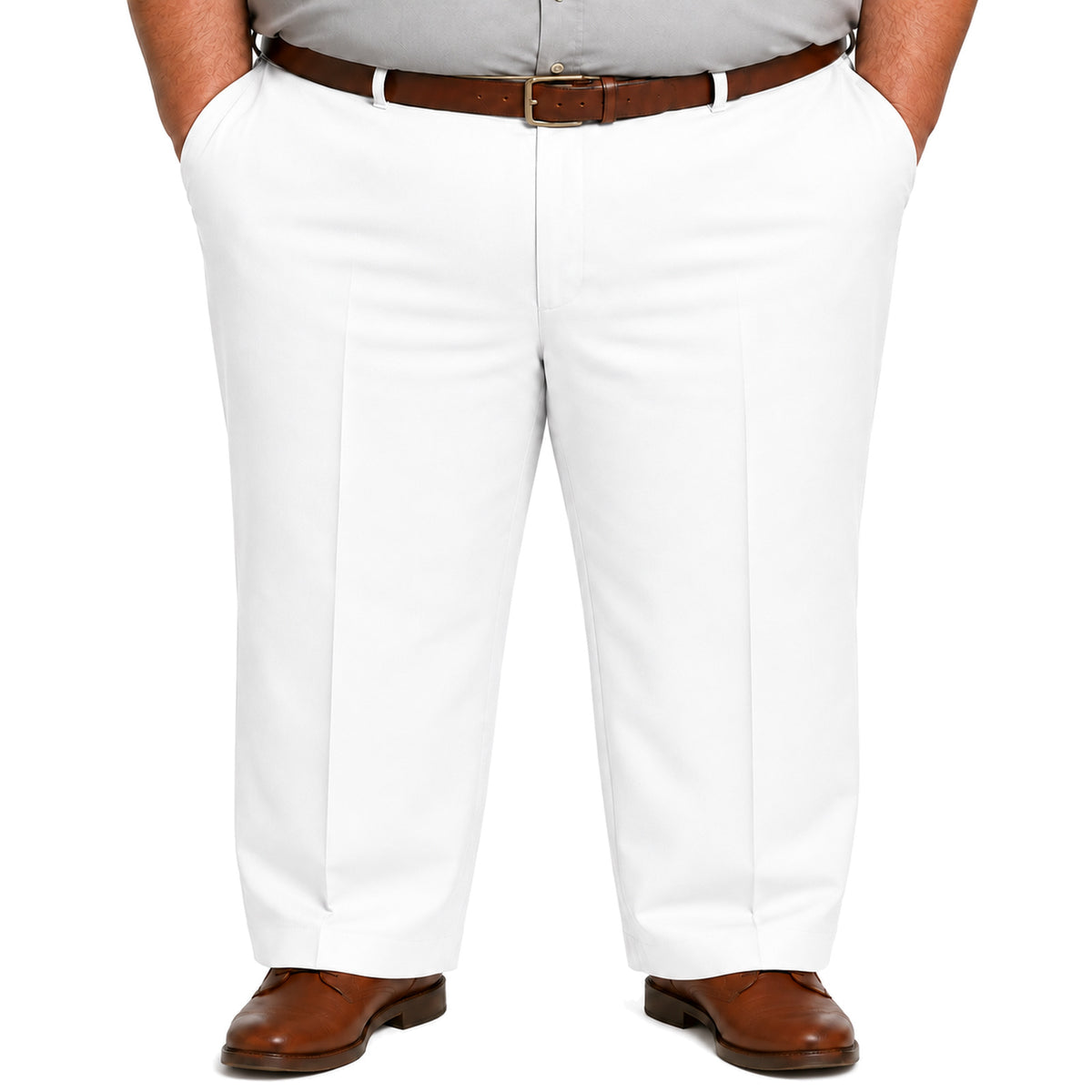 Pantalón industrial Red Kap PT20 para hombre en tallas extras, vista frontal, color Blanco | color:blanco