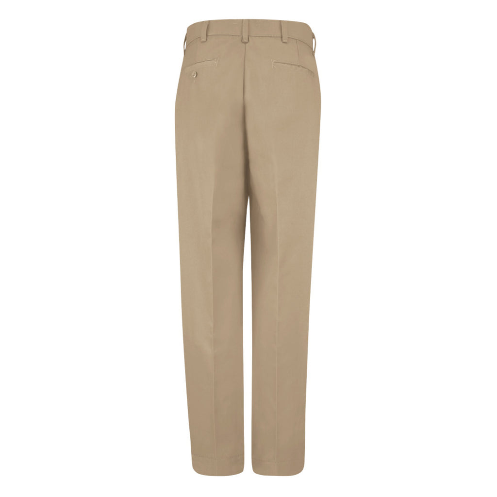 Pantalón industrial Red Kap PT20 para hombre en tallas extras, vista posterior del pantalón, color Khaki