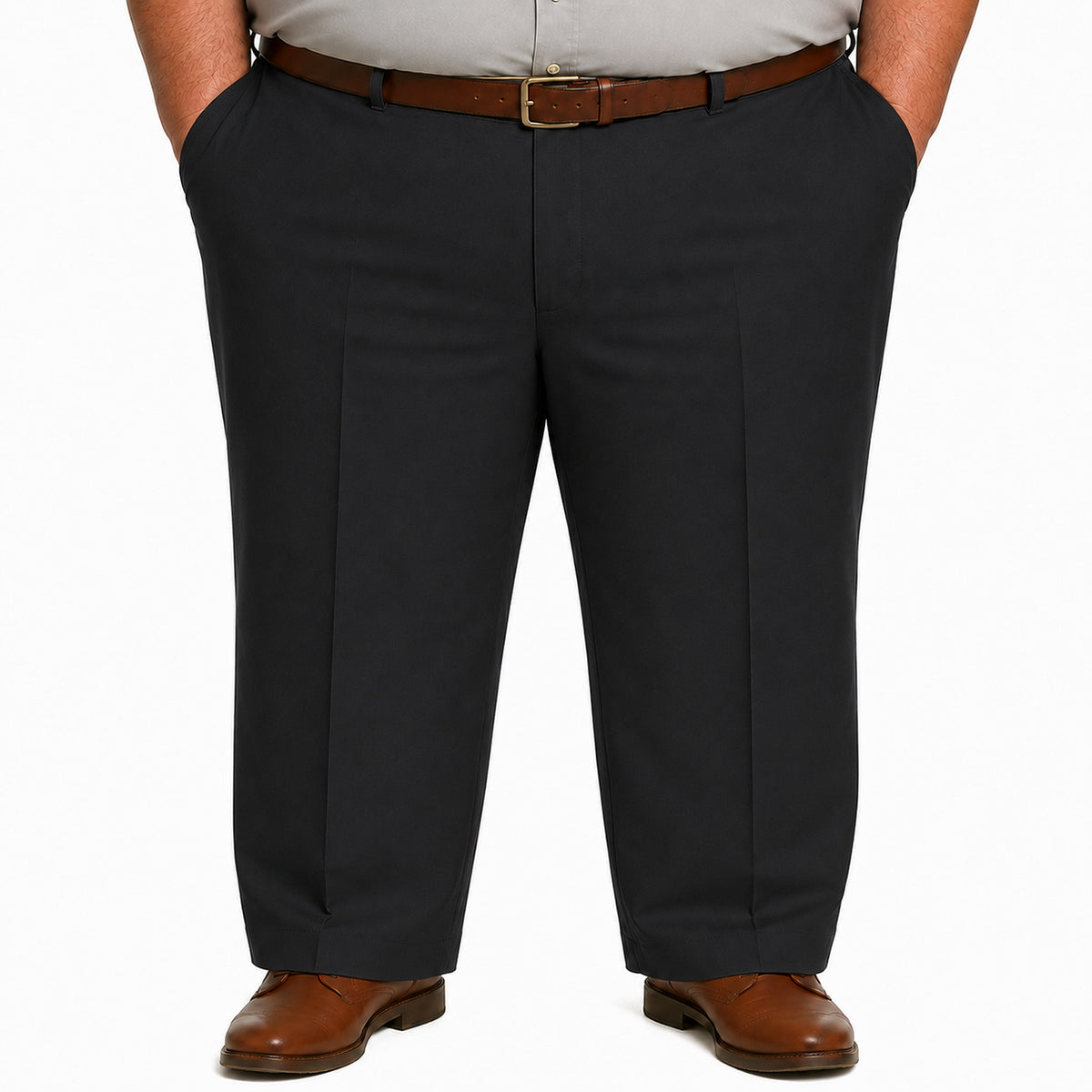 Pantalón industrial Red Kap PT20 para hombre en tallas extras, vista frontal, color Negro | color:negro