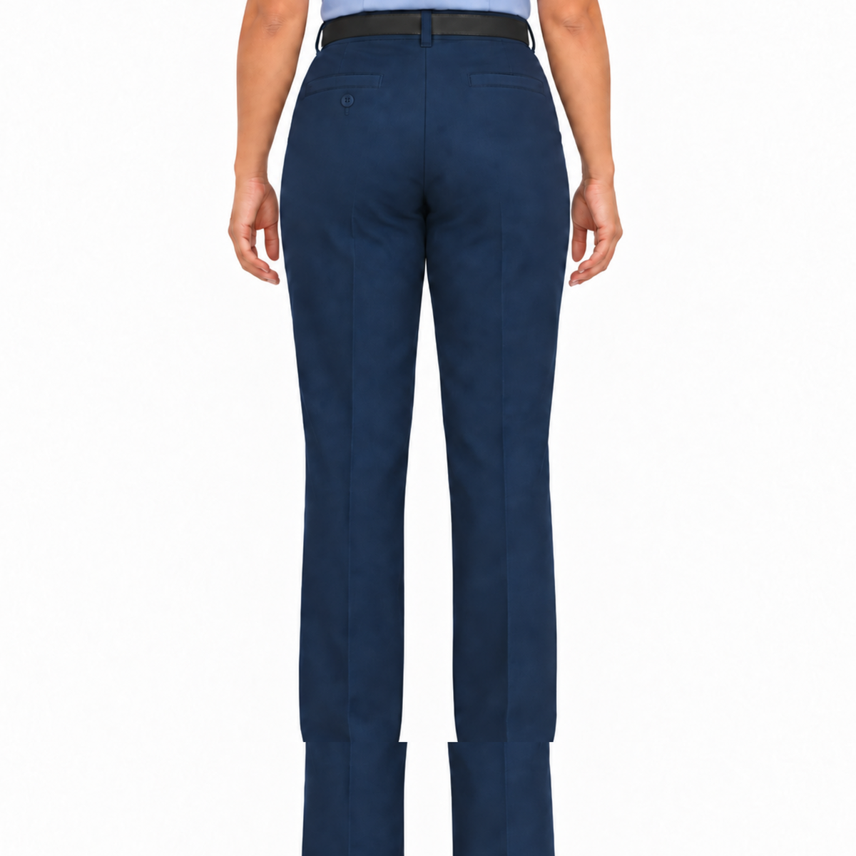Pantalón industrial de mujer Red Kap PT21 azul marino, vista posterior con modelo | color:azul-marino
