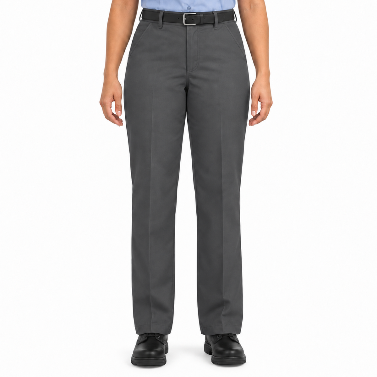 Pantalón industrial de mujer Red Kap PT21 gris Oxford, vista frontal con modelo | color:gris-oxford