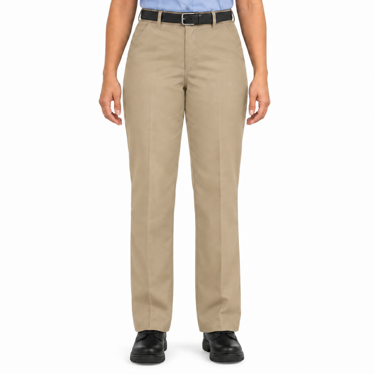 Pantalón industrial de mujer Red Kap PT21 khaki, vista frontal con modelo | color:khaki