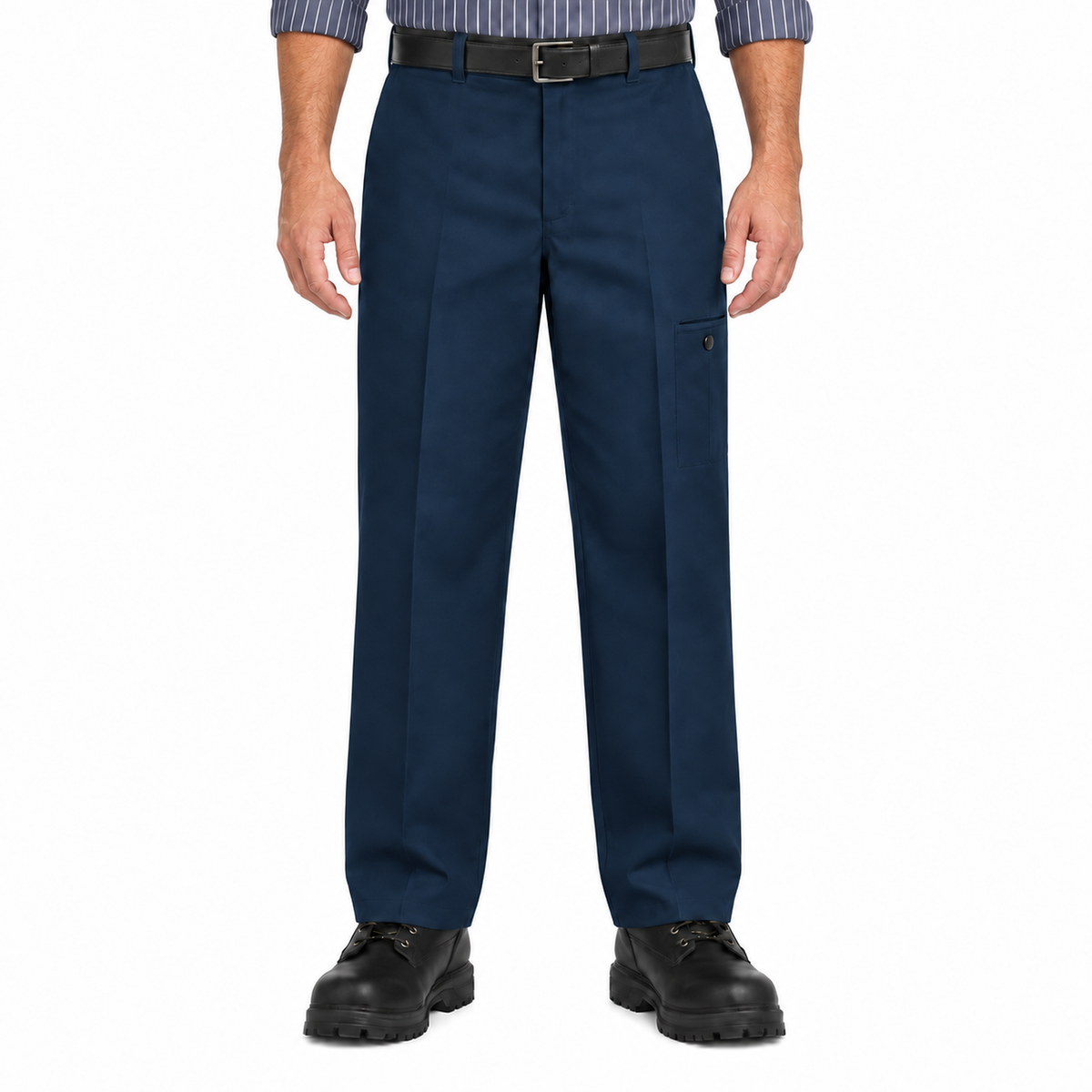 Pantalón de trabajo Red Kap PT2C para hombre azul marino, vista frontal con modelo | color:azul-marino