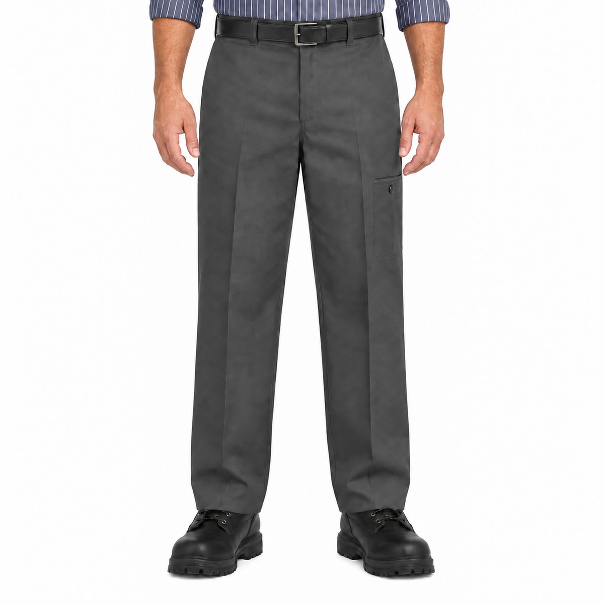 Pantalón de trabajo Red Kap PT2C para hombre gris oxford, vista frontal con modelo | color:gris-oxford
